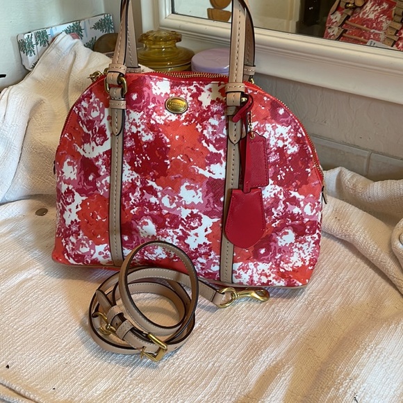 COACH- Peyton floral cora domed satchel - F31341-NWT - Picture 1 of 12